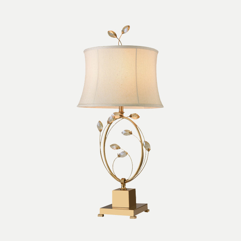 1 lampe à manger de tête de tête d'éclairage de tâche en or moderne avec une teinte en tissu évasé