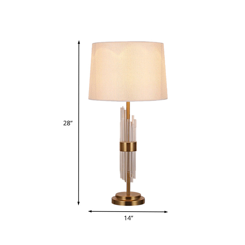 Gold Flare Task Lighting Modernism 1 Head Fabric Reading Book Light for Living Room