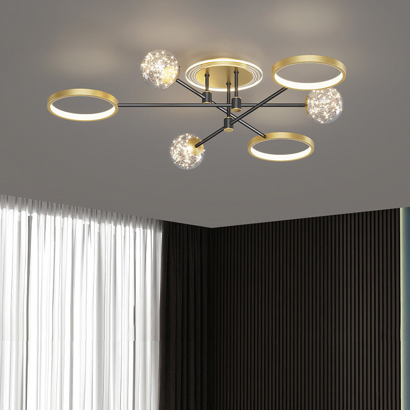 Gouden led spoelplafondverlichting armaturen modernistische spoelbevestiging voor woonkamer