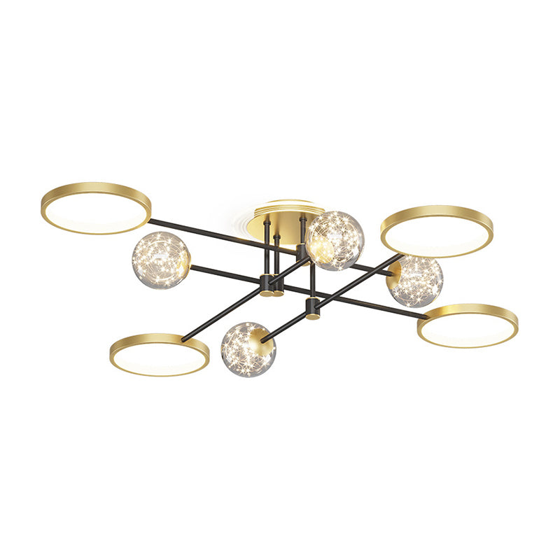 Gold LED Flush Ceiling Light Fixtures Modernist Flush Mount Fixture for Living Room