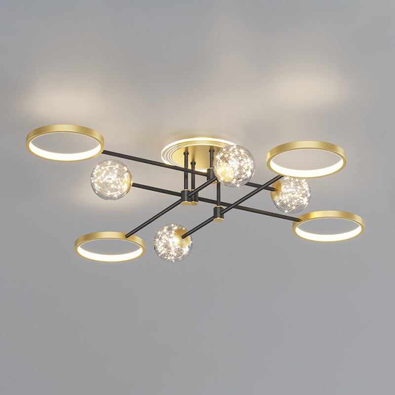 Gold LED Flush Ceiling Light Fixtures Modernist Flush Mount Fixture for Living Room