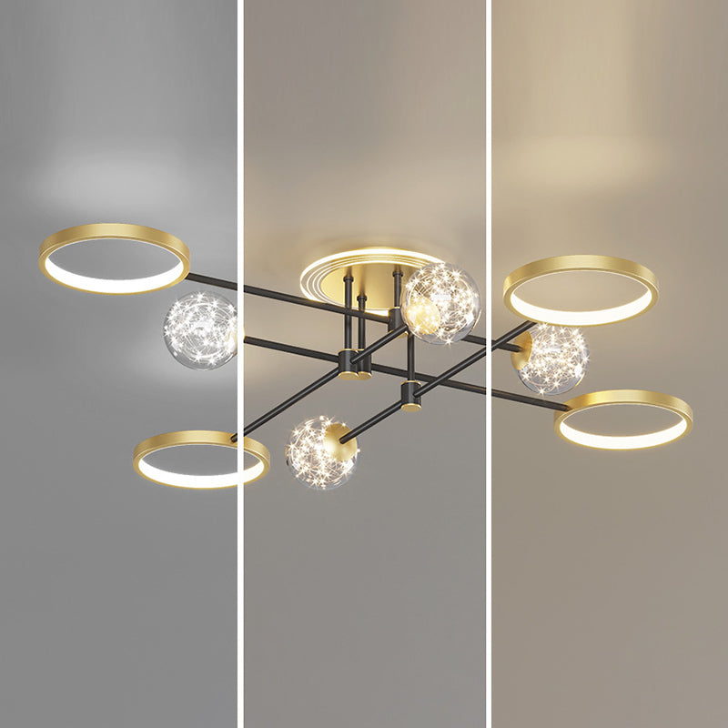 Gouden led spoelplafondverlichting armaturen modernistische spoelbevestiging voor woonkamer