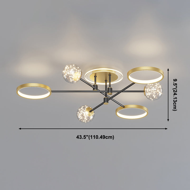 Gouden led spoelplafondverlichting armaturen modernistische spoelbevestiging voor woonkamer