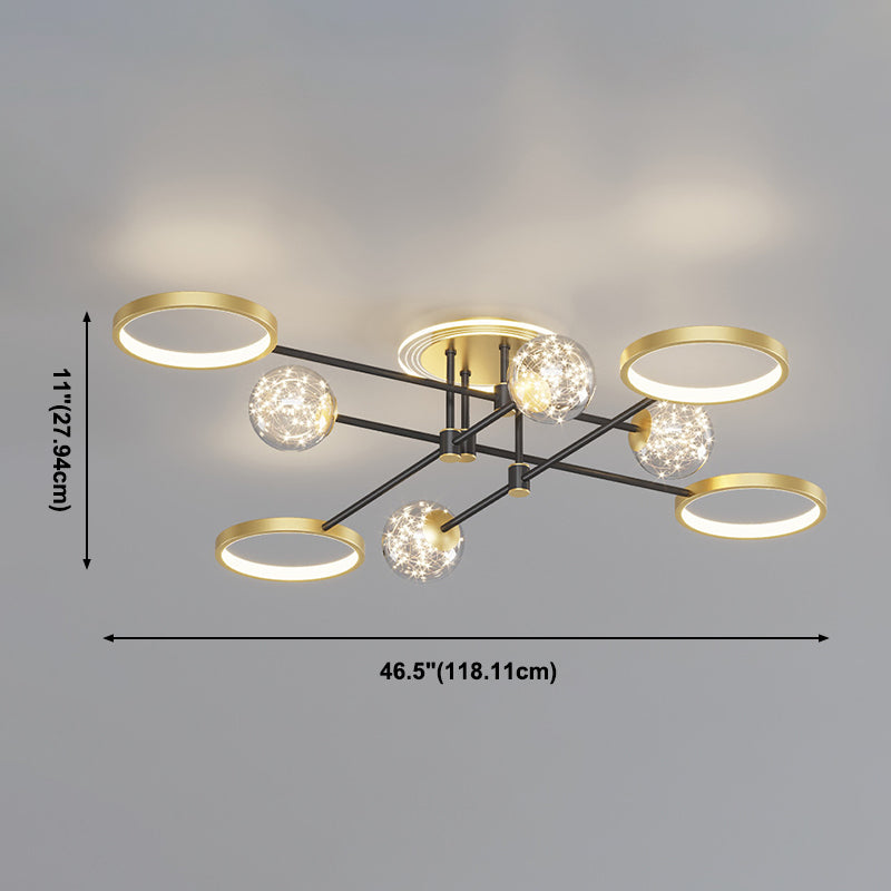 Gouden led spoelplafondverlichting armaturen modernistische spoelbevestiging voor woonkamer