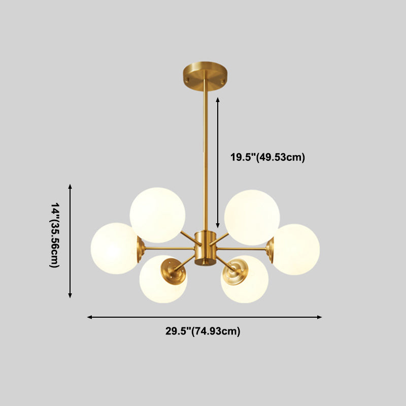 Luminaires de lustre moderne à pentents suspendus en or multiples avec teinte en verre