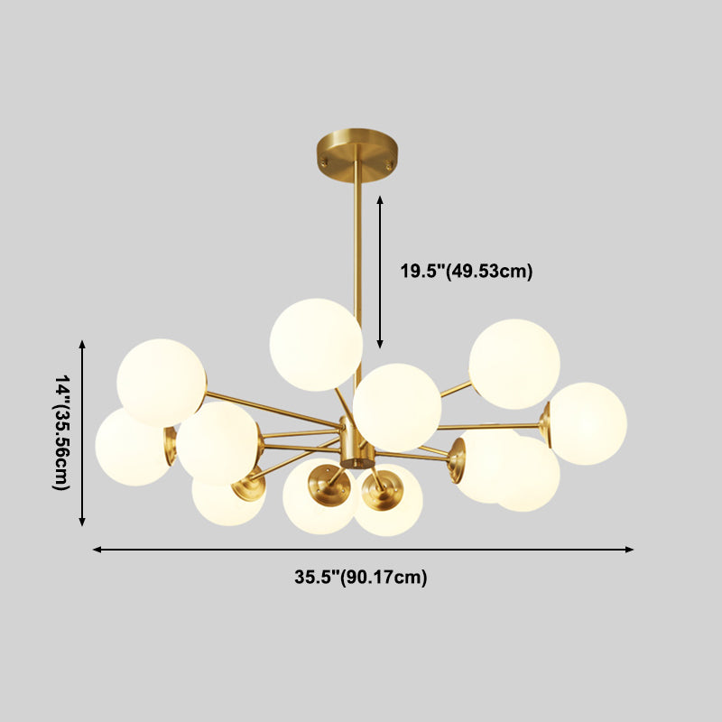 Luminaires de lustre moderne à pentents suspendus en or multiples avec teinte en verre