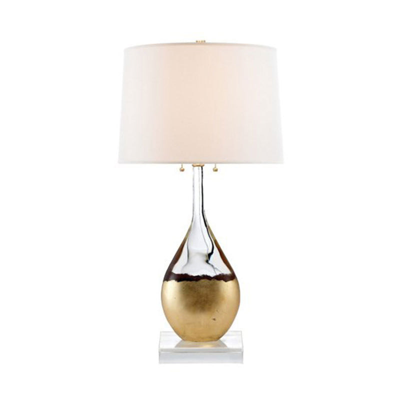 Tapered Drum Task Lighting Modernism Fabric 1 Head Reading Book Light in Gold for Bedroom