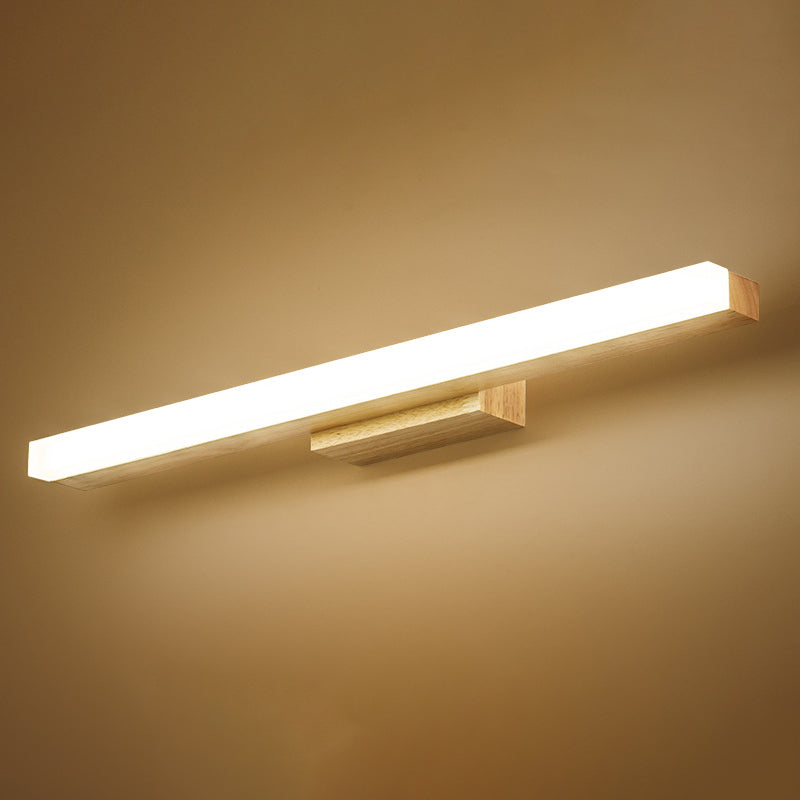 Modern Simple Makeup Mirror Light Wooden LED Mirror Lamp Fixture for Bathroom