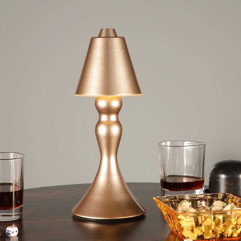 Cone 1-Light Table Light with USB Port Modern Creative Table Lamp for Bar