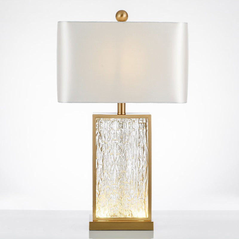 Postmodern 1-Light Table Lamp with Squared Glass Table Lights for Living Room