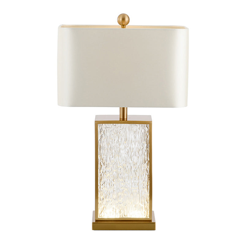 Postmodern 1-Light Table Lamp with Squared Glass Table Lights for Living Room