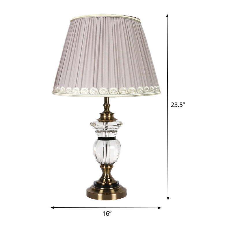 Scrivania curvy luce modernismo trasparente cristallo 1 lampada da tavolo notturna in viola chiaro