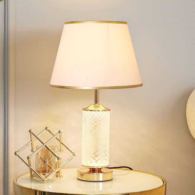 1-Light Table Light Contemporary Gold Glass Table Lamp for Living Room