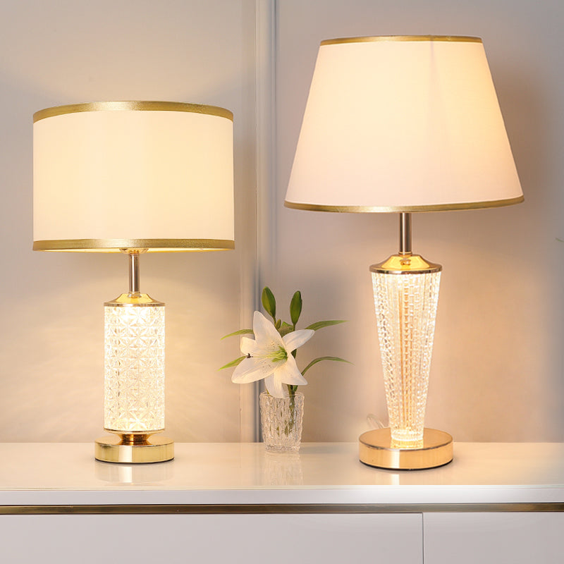 1-Light Table Light Contemporary Gold Glass Table Lamp for Living Room