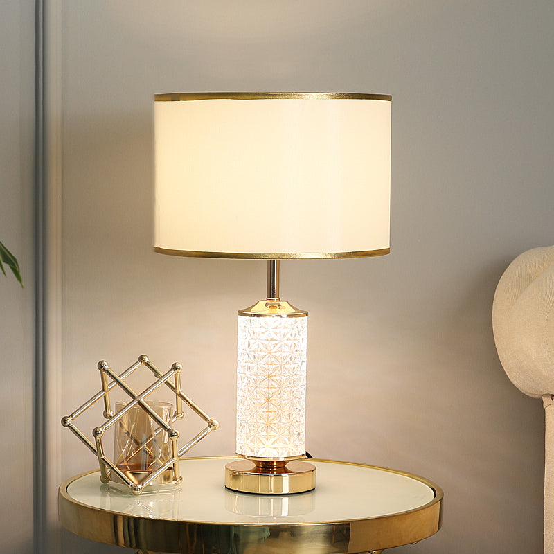 1-Light Table Light Contemporary Gold Glass Table Lamp for Living Room