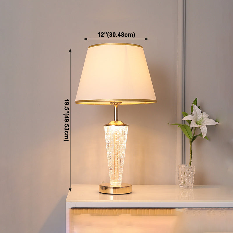 1-Light Table Light Contemporary Gold Glass Table Lamp for Living Room