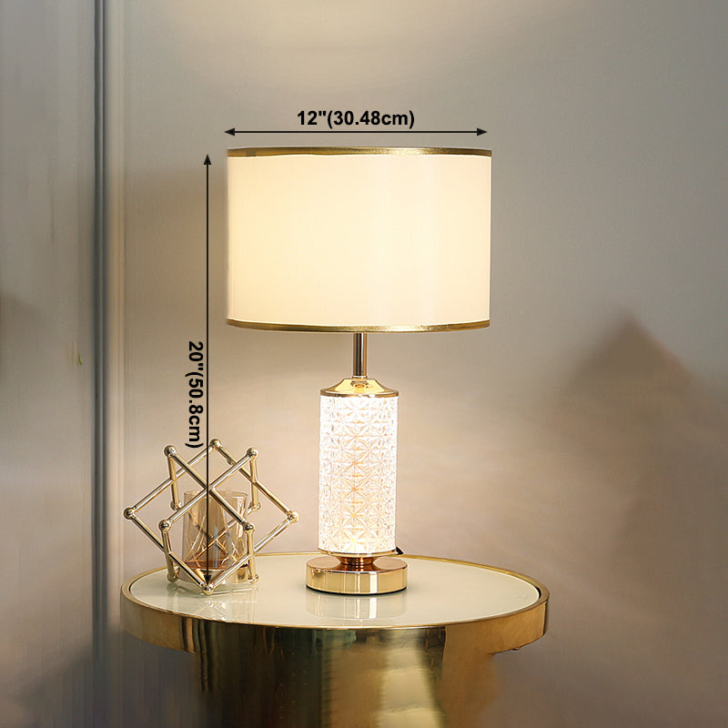 1-Light Table Light Contemporary Gold Glass Table Lamp for Living Room