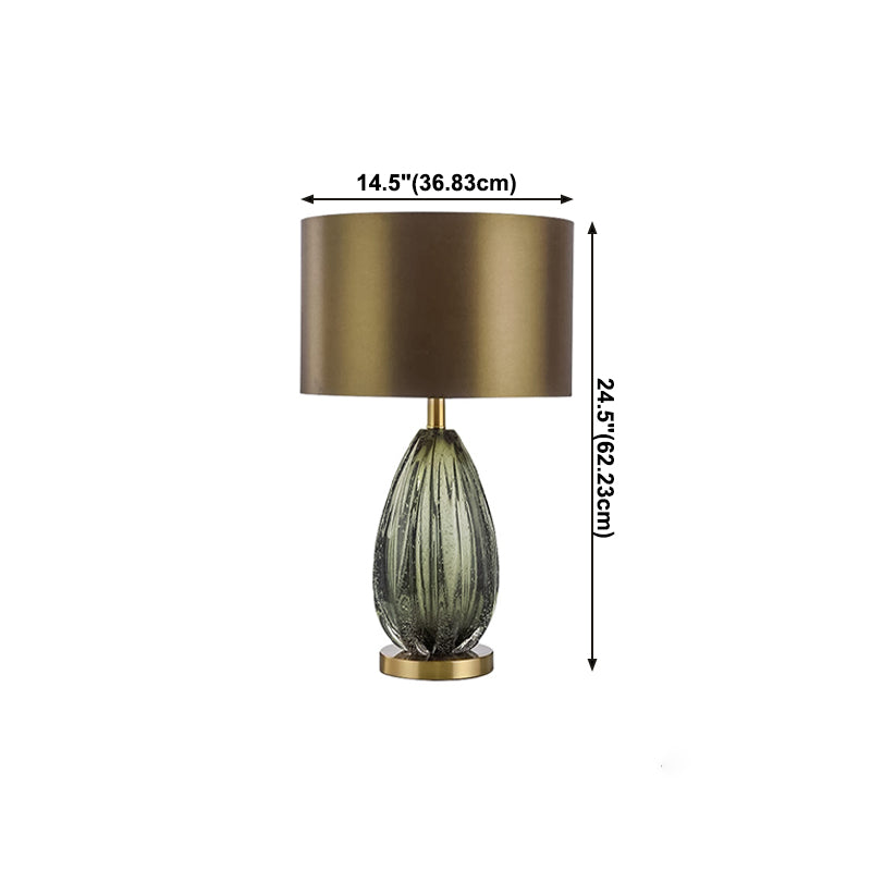 Contemporary Table Lamp 1-Light Green Metal Table Light for Living Room