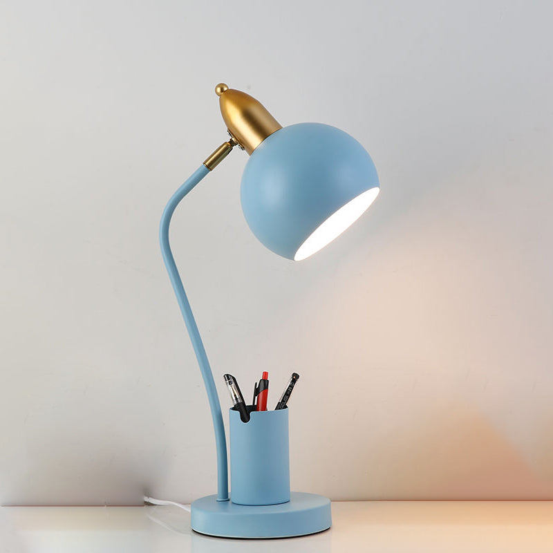 Bowl 1 Light Table Lamp Contemporary Metal Night Table Lamps for Study Room