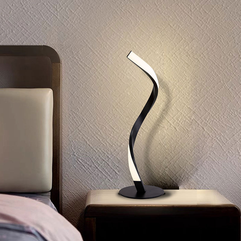 Linear 1 Light Table Lamp Contemporary Metal Night Table Lamps for Bedroom