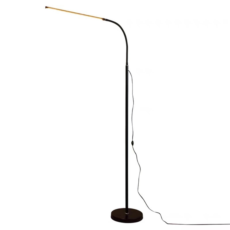 Linear 1 Light Floor Lamp Contemporary Metal Floor Lamps in Black for Living Room