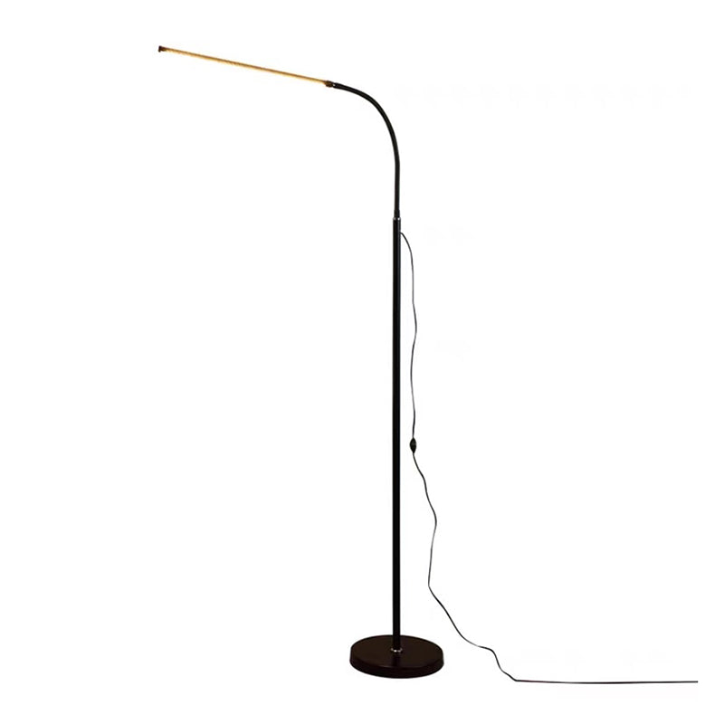 Linear 1 Light Floor Lamp Contemporary Metal Floor Lamps in Black for Living Room