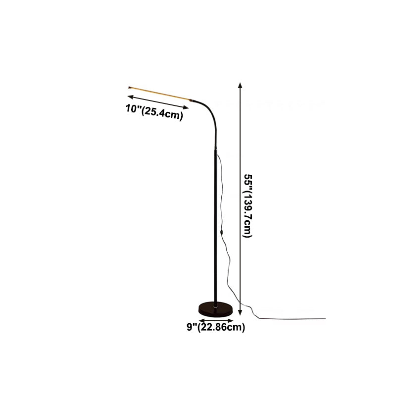 Lineaire 1 lichte vloerlamp eigentijdse metalen vloerlampen in het zwart voor woonkamer