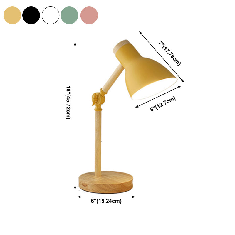 Adjustable 1 Light Cone Table Lamp Modern Metal Night Table Lamps