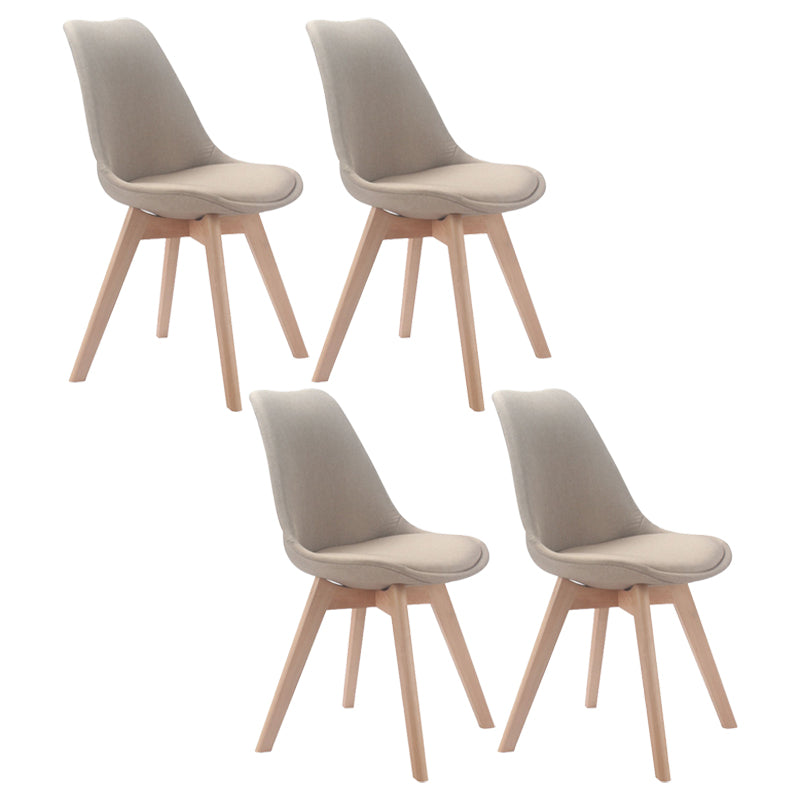 Upholstered Scandinavian Conference Room Side Chair Matte Finish Parsons Dining Chairs