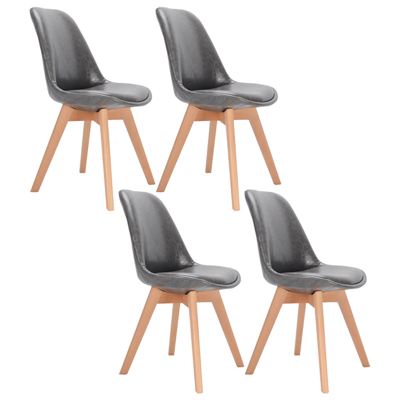 Upholstered Scandinavian Conference Room Side Chair Matte Finish Parsons Dining Chairs