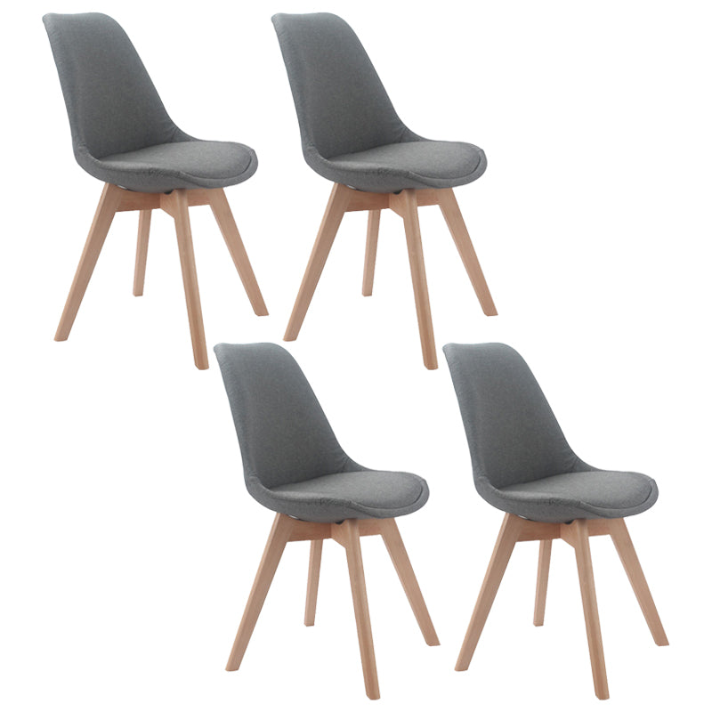 Upholstered Scandinavian Conference Room Side Chair Matte Finish Parsons Dining Chairs