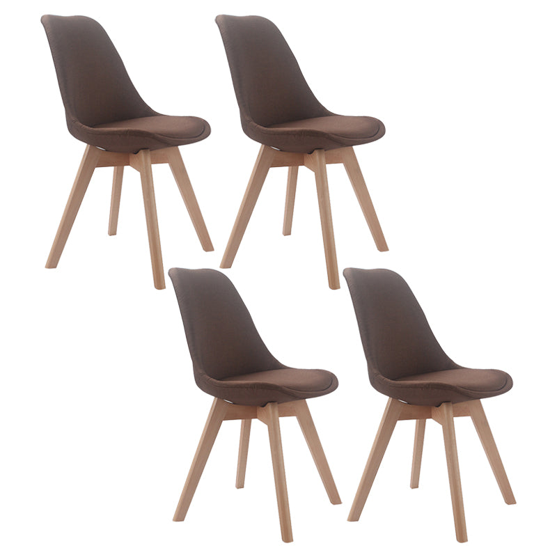 Upholstered Scandinavian Conference Room Side Chair Matte Finish Parsons Dining Chairs