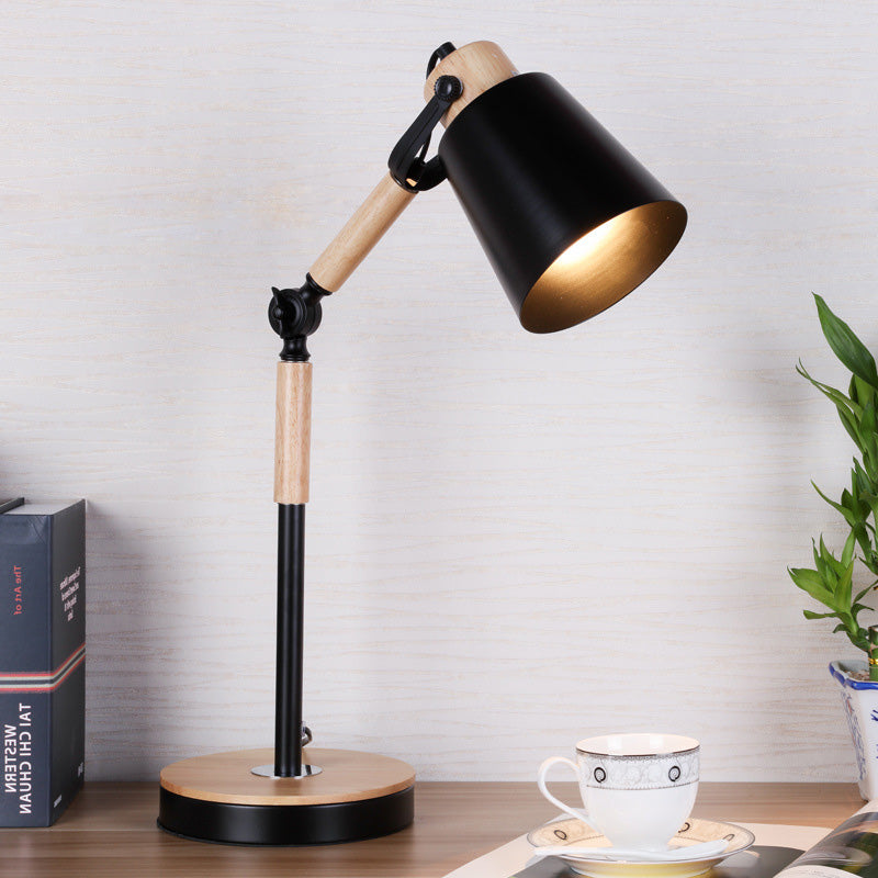 Bell Desk Light Contemporary Metal 1 Bulb Black/White Night Table Lamp for Living Room