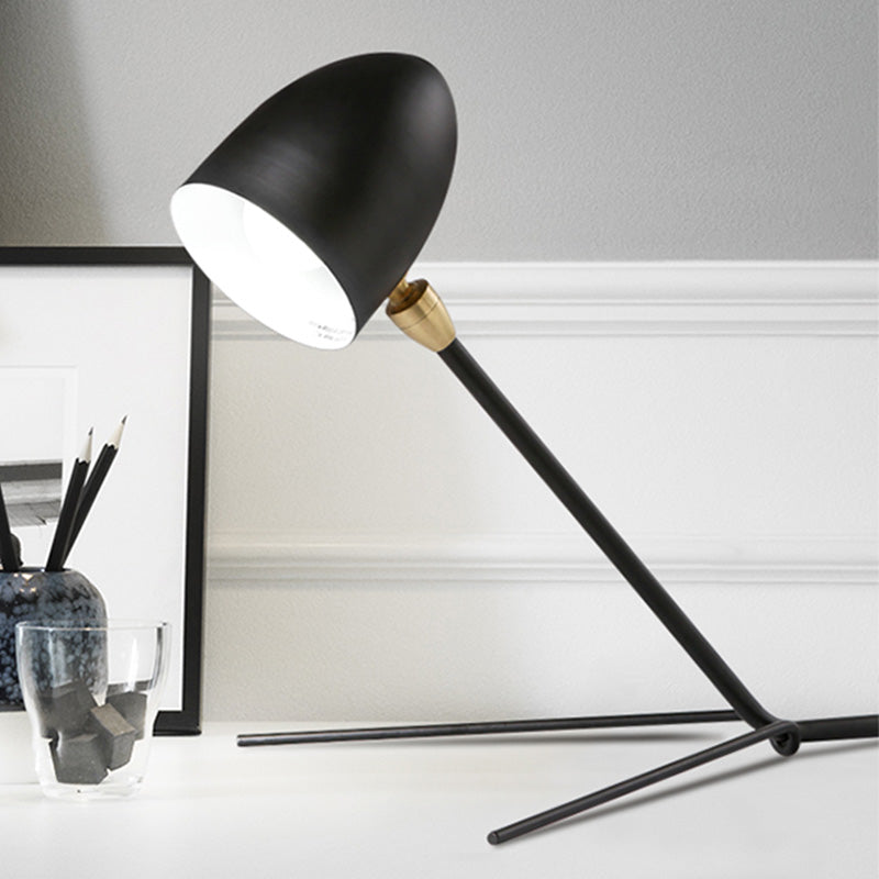 Contemporary 1 Head Task Lighting Black Dome Reading Book Light with Metal Shade