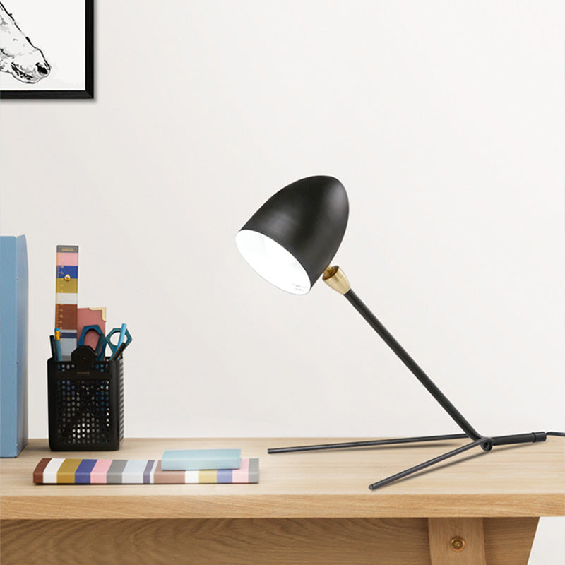 Contemporary 1 Head Task Lighting Black Dome Reading Book Light with Metal Shade