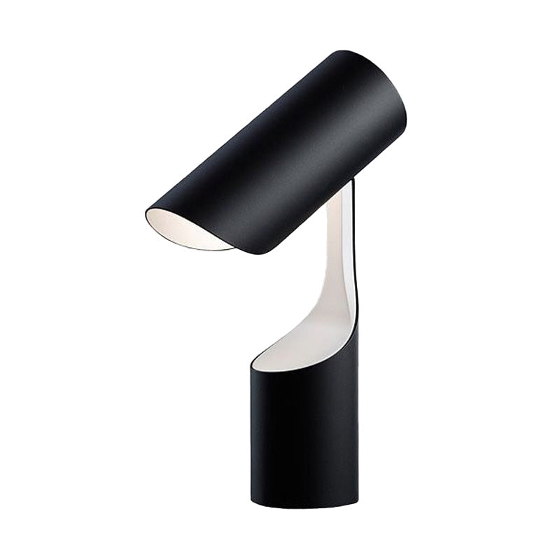 Metal Cylindrical Task Light Modernism 1 Head Night Table Lamp in Black for Bedroom