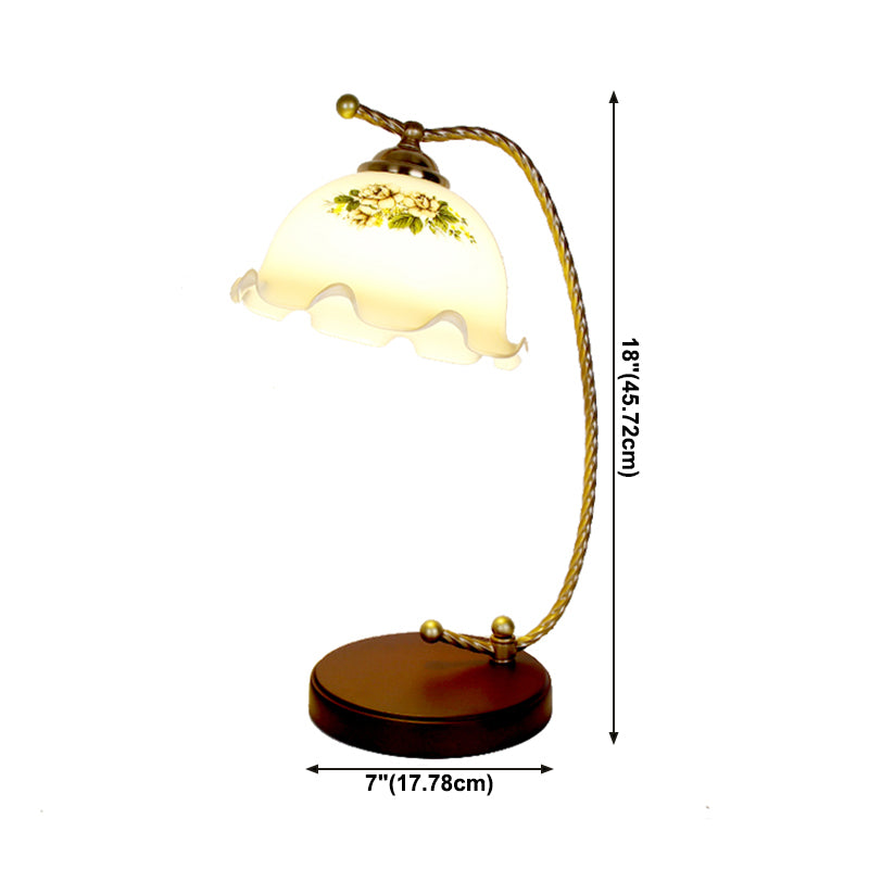 Moderner Stil Blumenform Tischlampe Glas 1 Lichttisch Licht