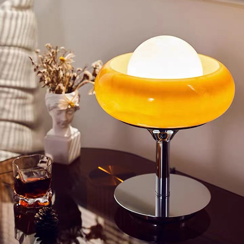 Contemporary Style Unique Shape Table Lamp Glass 1-Light Nightstand Lamp