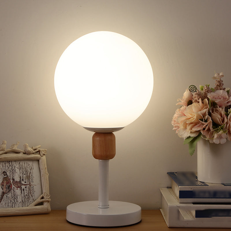 Modern Style Spherical Shape Night Table Lamp Glass 1 Light Table Light