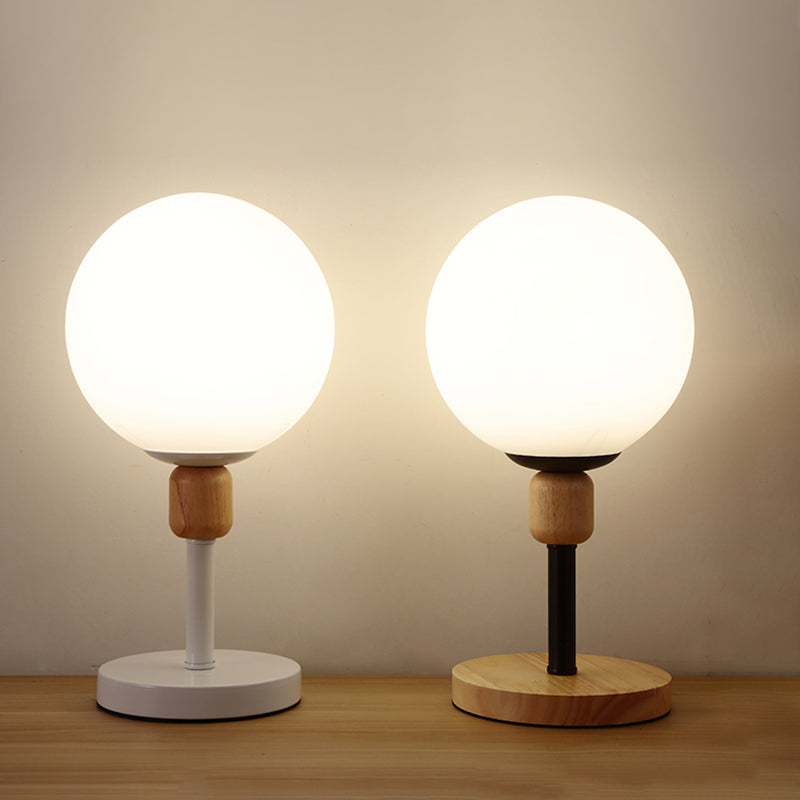 Modern Style Spherical Shape Night Table Lamp Glass 1 Light Table Light