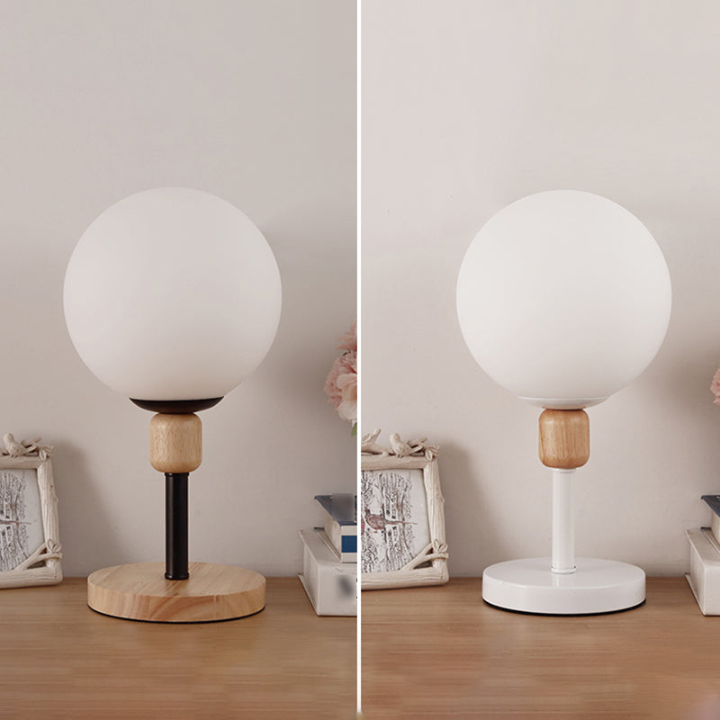 Modern Style Spherical Shape Night Table Lamp Glass 1 Light Table Light