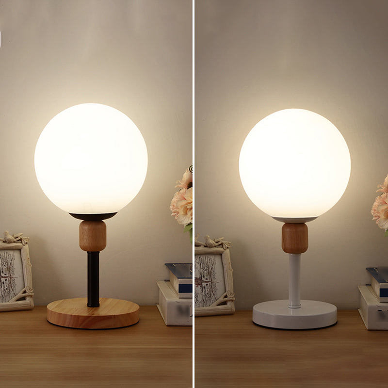 Modern Style Spherical Shape Night Table Lamp Glass 1 Light Table Light