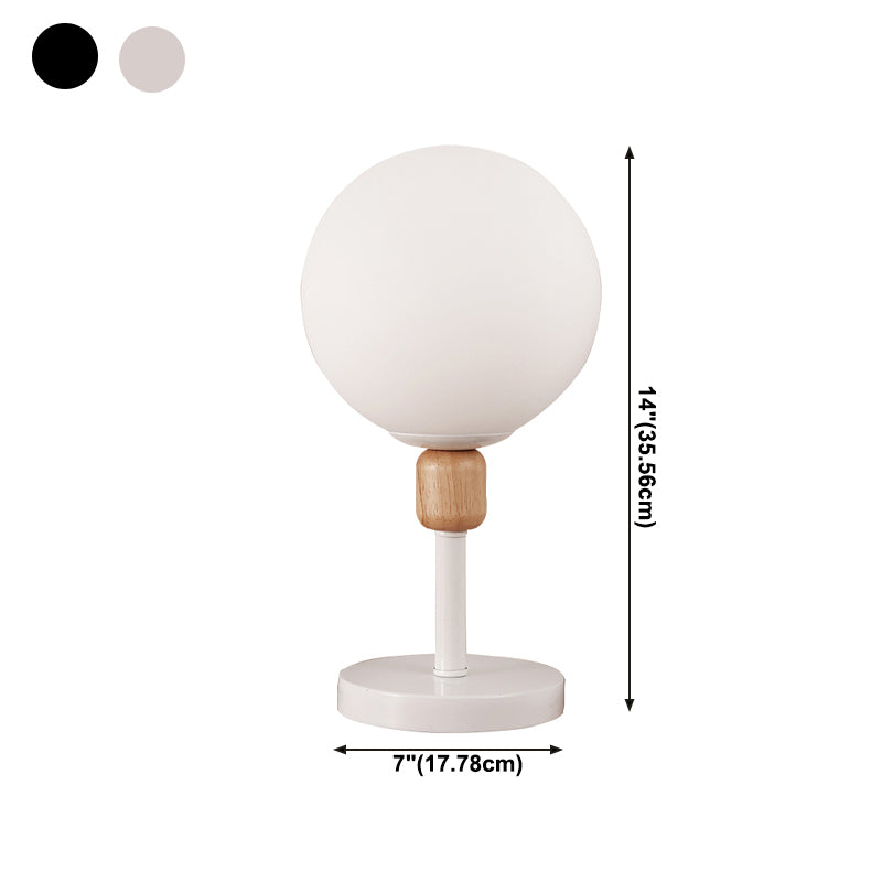 Modern Style Spherical Shape Night Table Lamp Glass 1 Light Table Light