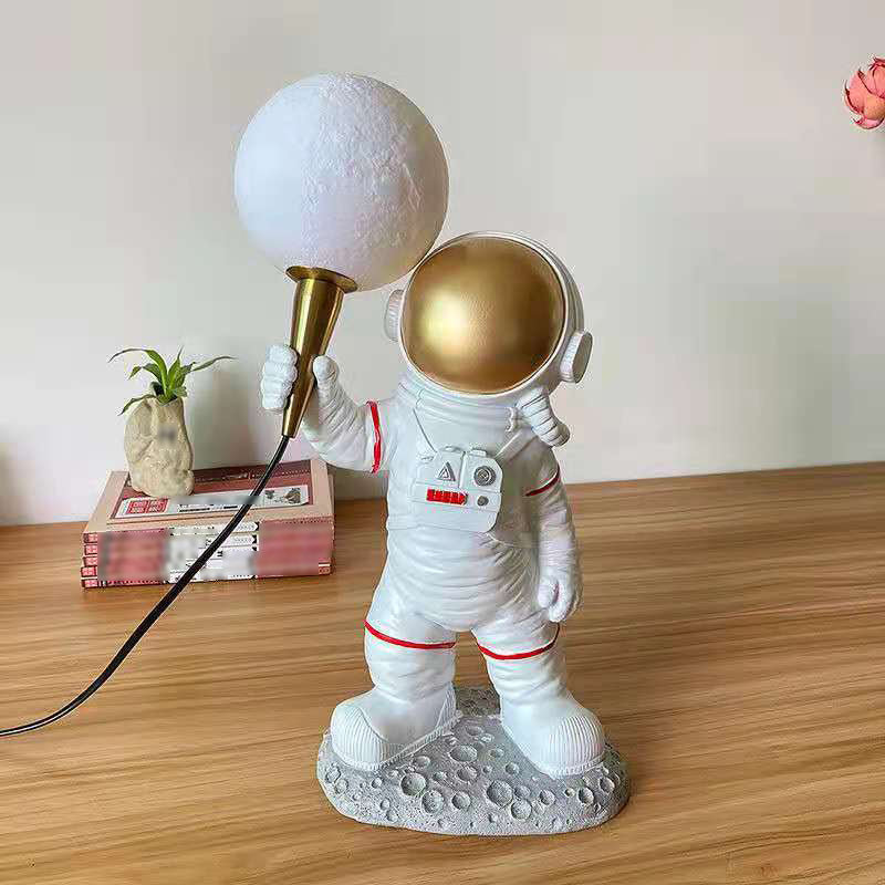 Modern Style Astronaut Shape Night Table Lamp Resin 1 Light Table Light