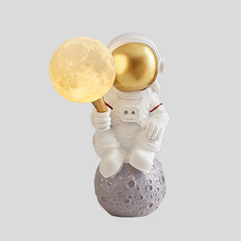 Modern Style Astronaut Shape Night Table Lamp Resin 1 Light Table Light