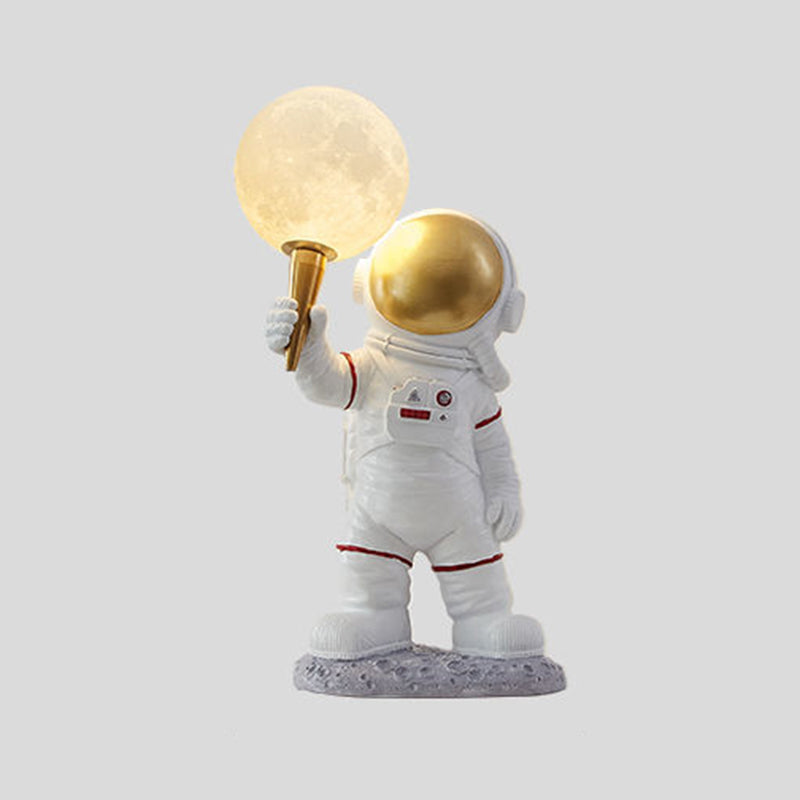 Modern Style Astronaut Shape Night Table Lamp Resin 1 Light Table Light