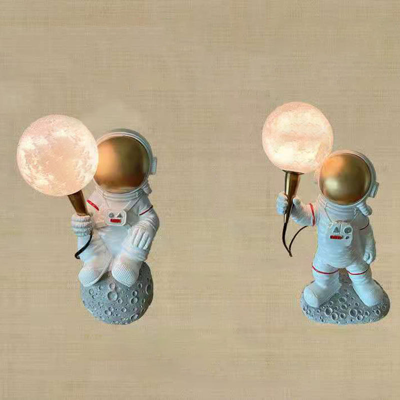 Modern Style Astronaut Shape Night Table Lamp Resin 1 Light Table Light