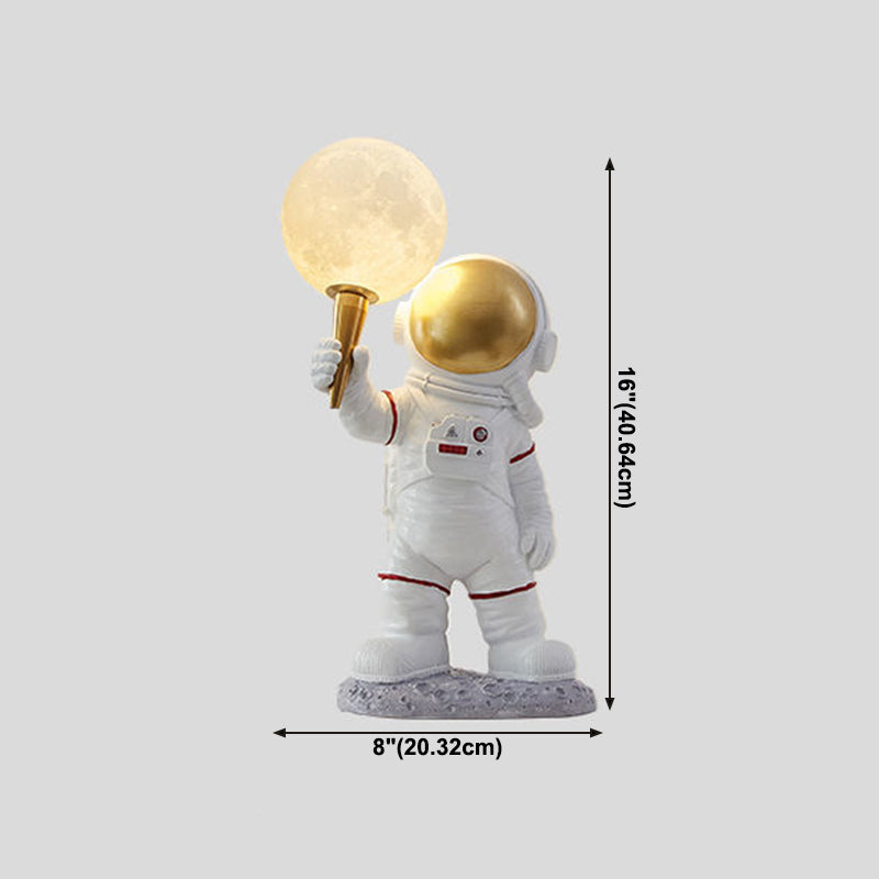 Modern Style Astronaut Shape Night Table Lamp Resin 1 Light Table Light