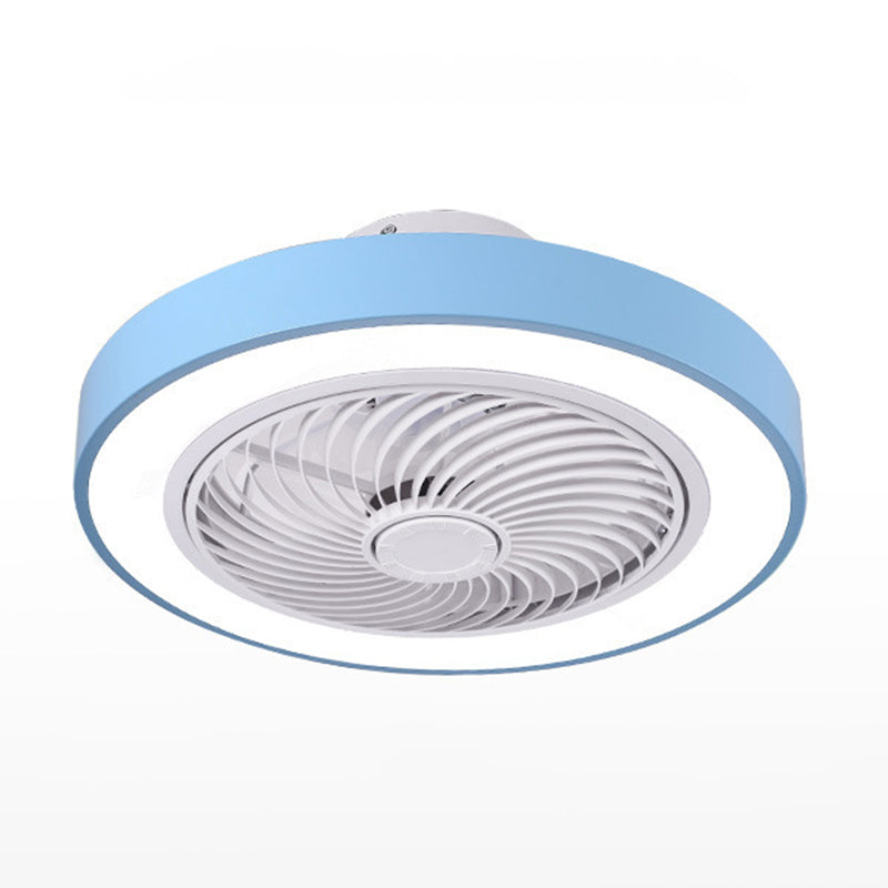 Ventilateur de plafond concis moderne léger léger en fer à la laquée des ventilateurs de plafond macaron avec une teinte acrylique