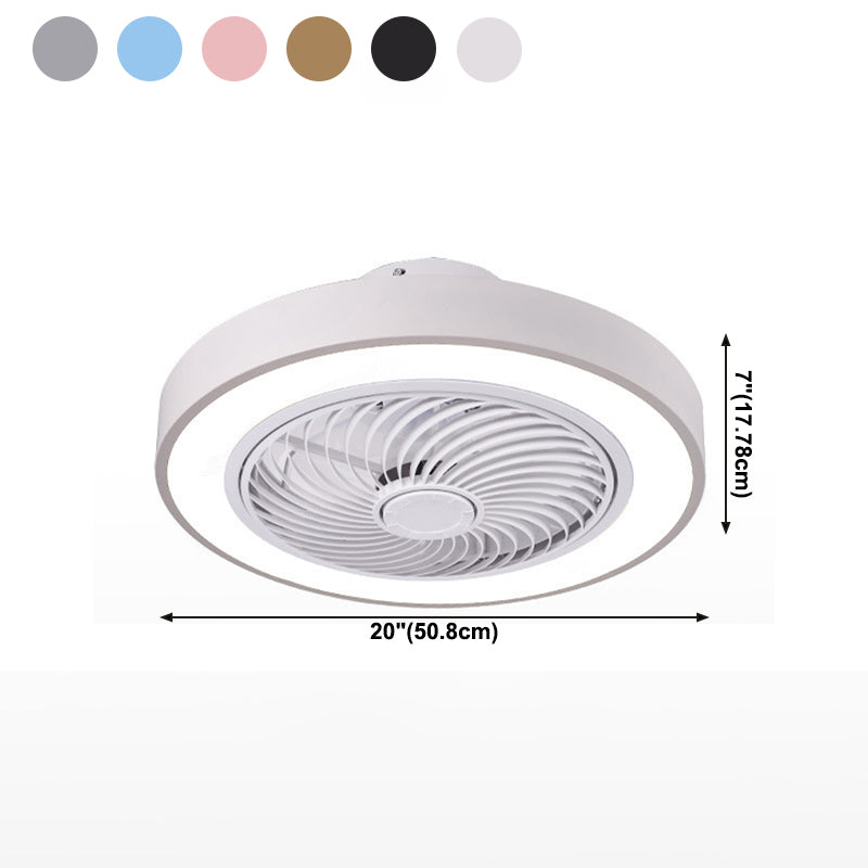 Ventilateur de plafond concis moderne léger léger en fer à la laquée des ventilateurs de plafond macaron avec une teinte acrylique